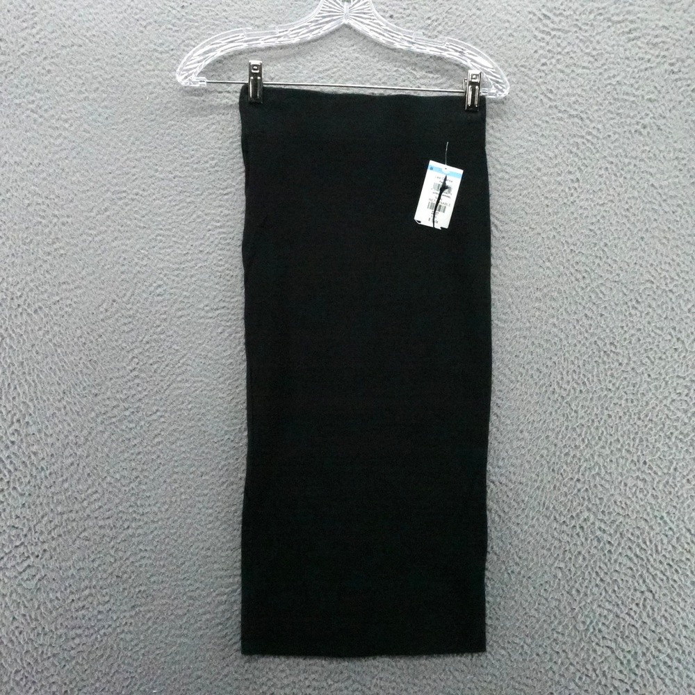 James Perse Standard Black Ribbed Midi Pencil Skirt Womens Size 0 NEW